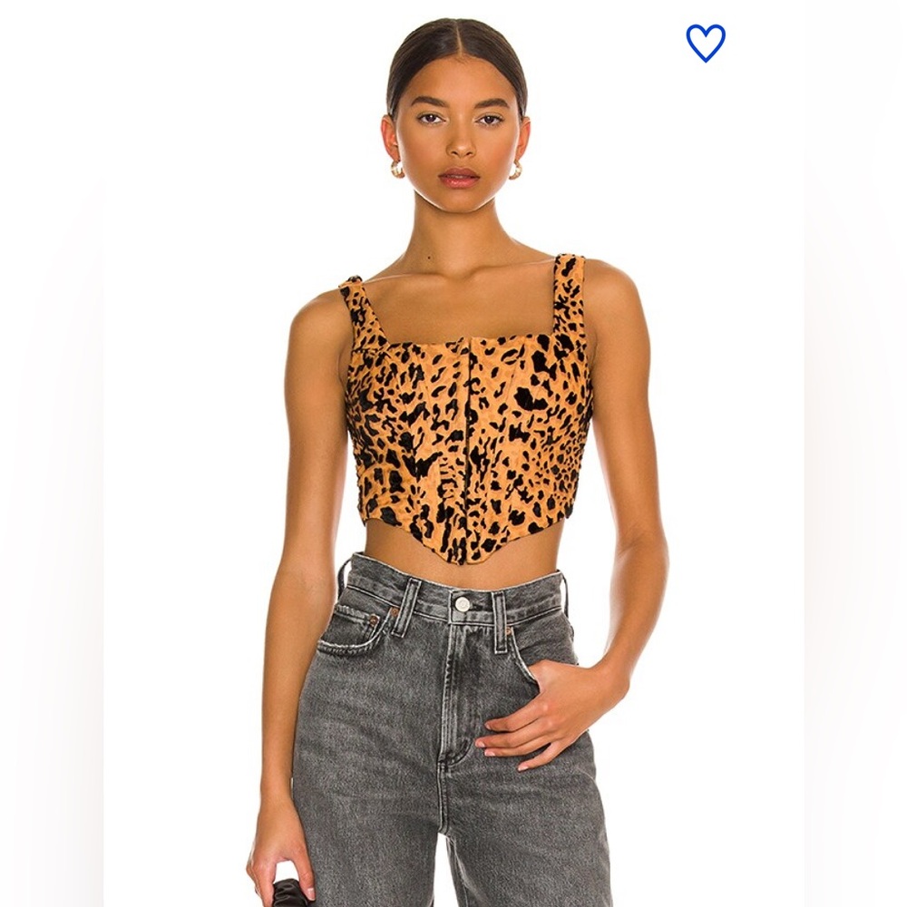 Superdown Savanah Leopard Print Bustier Top- Size XS